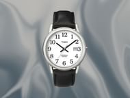 The Men's leather strap watch (Image via Timex)